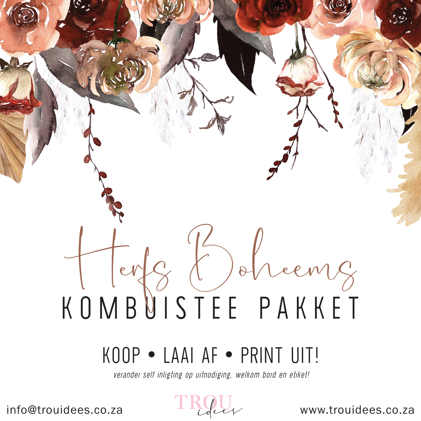 Autumn Boho Bridal Shower Stationery
